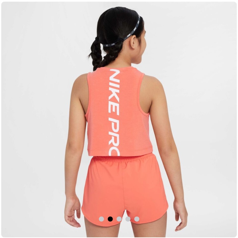 Nike Pro Girls' Dri-FIT Training Tank Top - NWT - Magic Ember & White